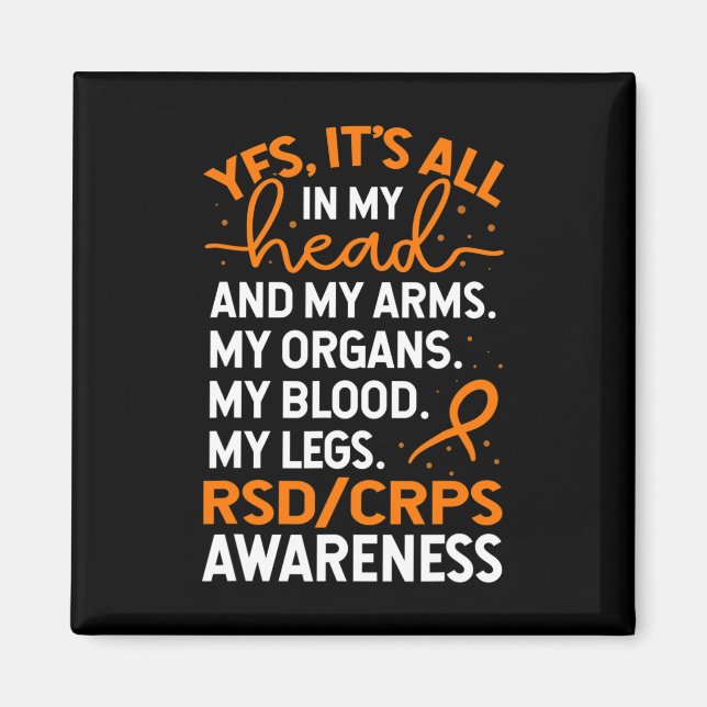 In My Head And My Body Warrior Rsd Crps Awareness Magnet (Front)
