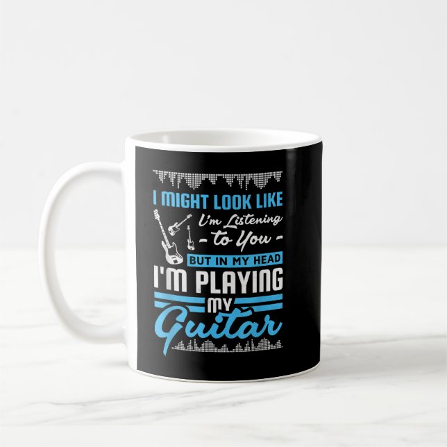In My Head I'm Playing My Guitar Coffee Mug (Left)