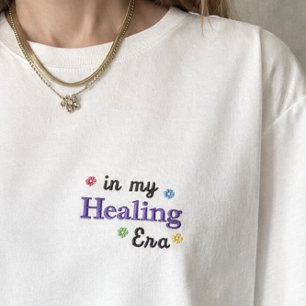 in my Healing Era Book lover embroidered shirt