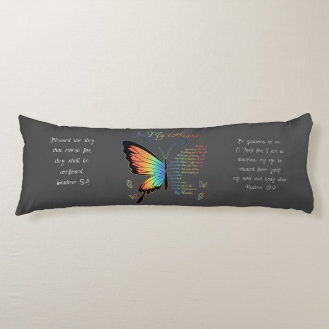 "In my heart" Remembrance body pillow. Pillow (Front)