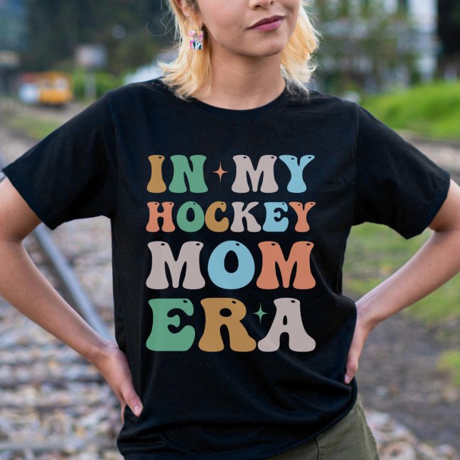 In My Hockey Mom Era Groovy Retro T-Shirt (Creator Uploaded)