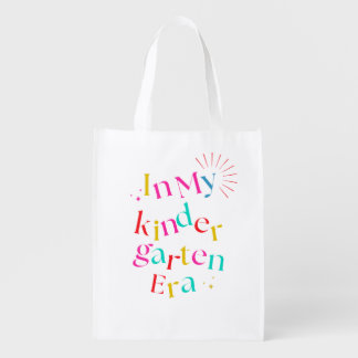 In My Kindergarten Era – Cute Colorful Retro Grocery Bag