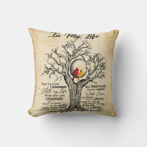 In My Life There Are Places I Remember Vintage Throw Pillow