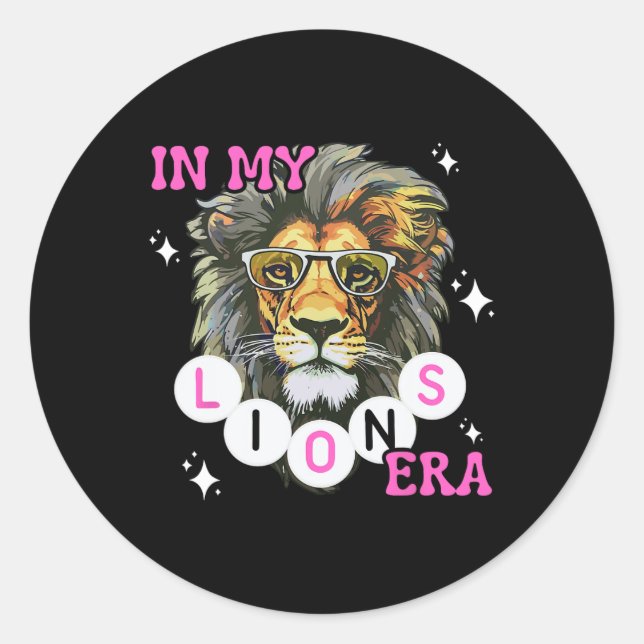 In My Lions Era Team Squad Back To School Mascot S Classic Round Sticker (Front)