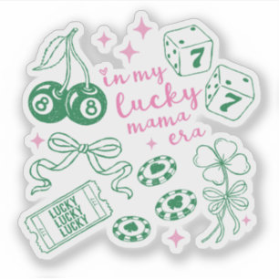 In My Lucky Mama Era Pink St Patricks Day Sticker