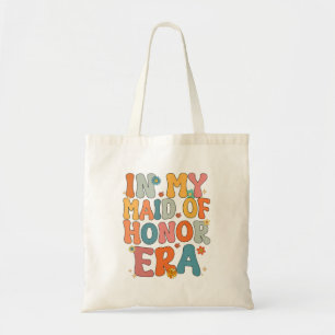 In My Maid Of Honor Era Groovy Moh Bridesmaid Brid Tote Bag
