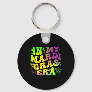 In My Mardi Gras Era Groovy Festival Carnival Para Keychain
