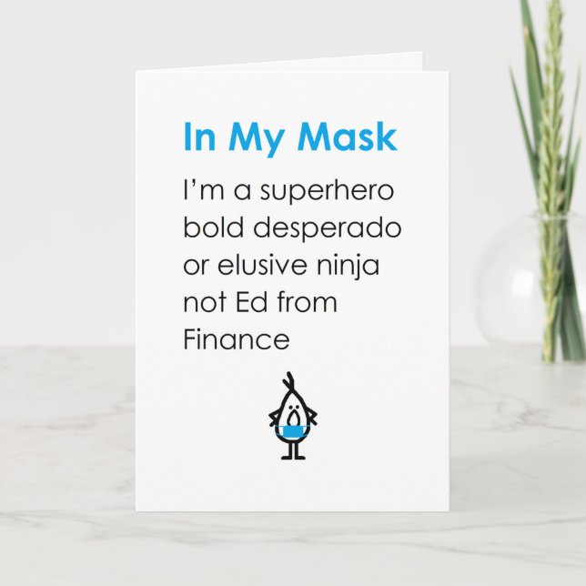 In My Mask, A Funny Thinking Of You Poem Card (Front)