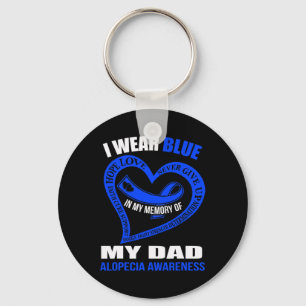 In my memory of my dad ALOPECIA AWARENESS Keychain