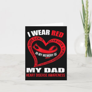 In My Memory Of My Dad Heart Disease Awareness Card