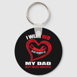 In My Memory Of My Dad Heart Disease Awareness Keychain