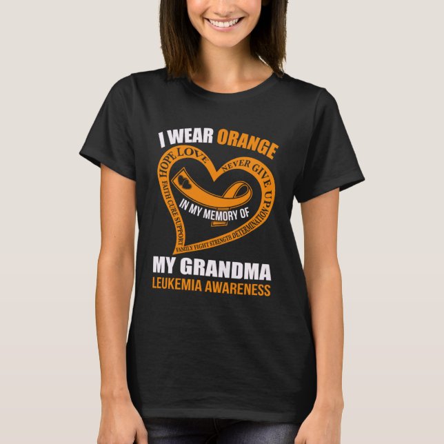 In my memory of my grandma LEUKEMIA AWARENESS T-Shirt (Front)