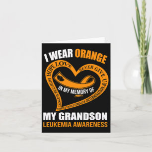 In My Memory Of My Grandson Leukemia Awareness Card