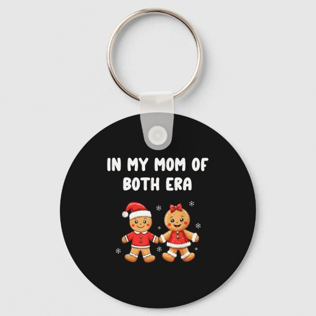 In My Mom Of Both Era Gingerbread Mother Christmas Keychain (Front)