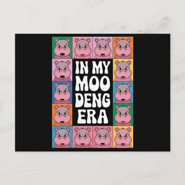 In My Moo Deng Era Moo Deng Hippo Lover Postcard (Front)