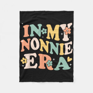 In My Nonnie Era Funny Sarcastic Groovy Retro Moth Fleece Blanket