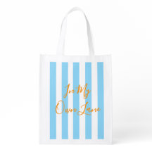 In My Own Lane Light Blue Striped Tote