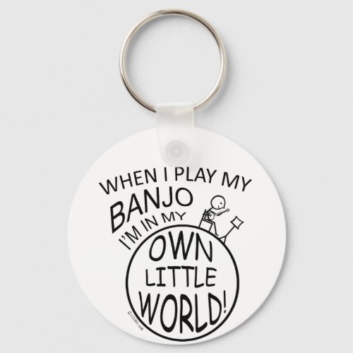 In My Own Little World Banjo Keychain