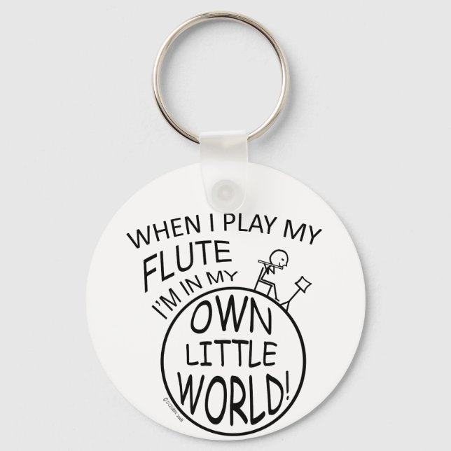 In My Own Little World Flute Keychain (Front)