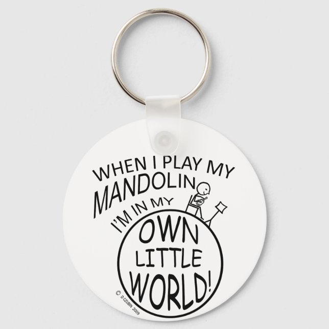 In My Own Little World Mandolin Keychain (Front)
