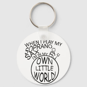 In My Own Little World Soprano Sax Keychain