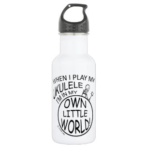 In My Own Little World Ukulele Stainless Steel Water Bottle