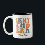 In my Phd Era Two-Tone Coffee Mug<br><div class="desc">Celebrate your favorite PhD graduate with our unique PhD mug, the perfect gift for doctor graduation or as a thoughtful PhD student gift. This high-quality ceramic mug is ideal for sipping coffee while working on scientific papers or enjoying a well-deserved break after finally earning that doctorate degree. Customize this mug...</div>
