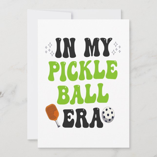 In My PickleBall Era Funny Groovy Sport Gift  Invitation (Front)