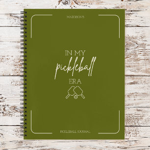 In My Pickleball Era Pickle Paddle Vintage Design Notebook