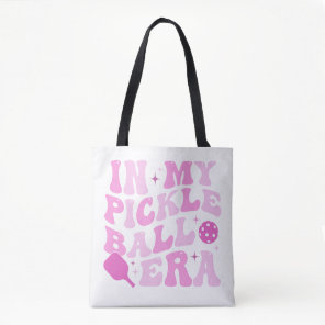 In My Pickleball Era | Pink Groovy Lettering Tote Bag