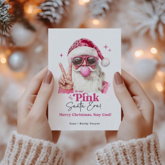 In My Pink Santa Era Trendy Pink Christmas  Holiday Card (Creator Uploaded)