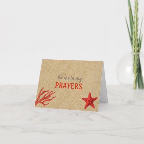 In My Prayers Sand and Coral Encouragement Card