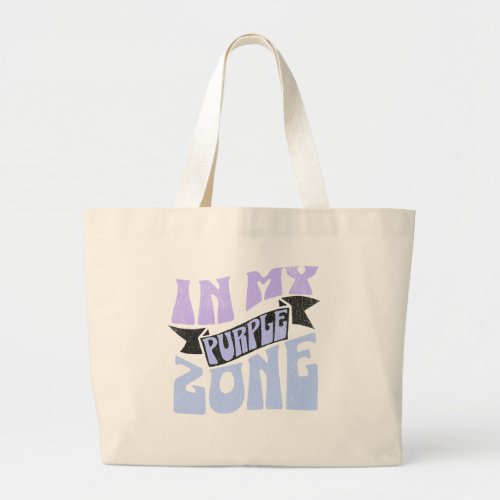 In my purple zone Groovy style tote bag