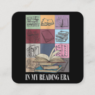 In My Reading Era Bookish Book Lover Square Business Card
