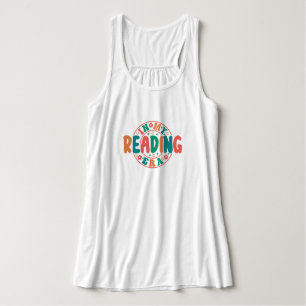 "In My Reading Era" Retro Colorful Bookish Quote Tank Top