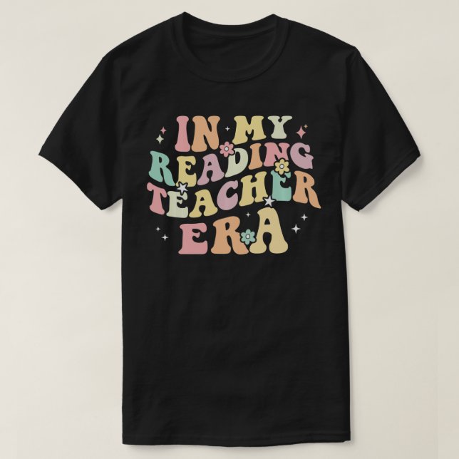 In My Reading Teacher Era Retro Back To School Boo T-Shirt (Design Front)