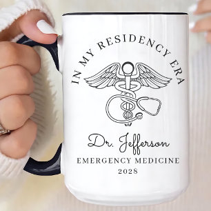 In My Residency Era   Modern Future Doctor Custom Coffee Mug
