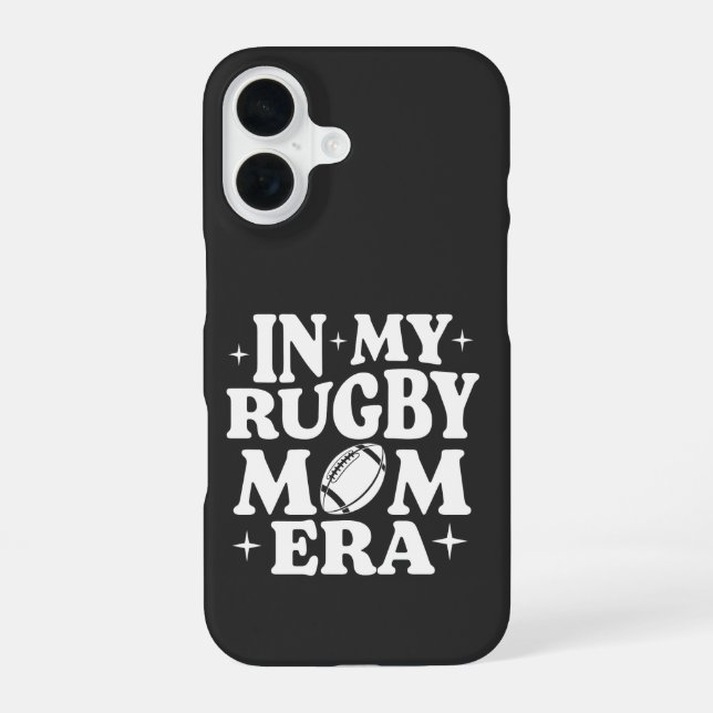In My Rugby Mom Era White Rugby iPhone Case (Back)