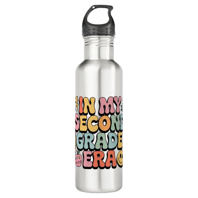 In My Second Grade Era 2nd Grade Teacher Back  Stainless Steel Water Bottle (Front)
