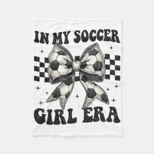 In My Soccer Girl Era Coquette Bow Soccer Girl Fleece Blanket