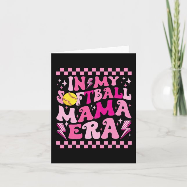 In My Softball Mama Era Funny Halloween Family Mat Card (Front)