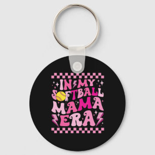 In My Softball Mama Era Funny Halloween Family Mat Keychain