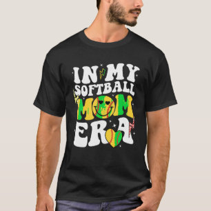In My Softball Mom Era Groovy Retro Mama Mother Ga T-Shirt