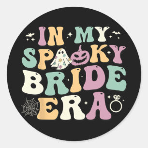 In My Spooky Bride Era Ghost Halloween Bachelorett Classic Round Sticker