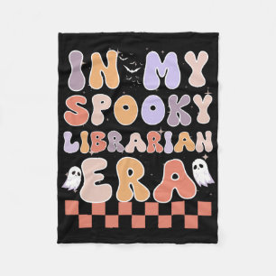 In My Spooky Librarian Era Ghost Halloween Retro Fleece Blanket