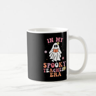 In My Spooky Teacher Era Groovy Hippie Retro Ghost Coffee Mug