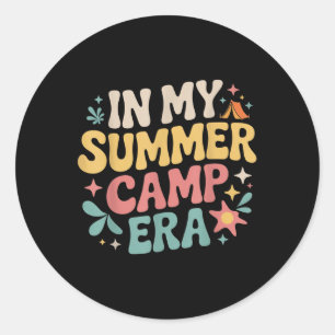 In My Summer Camp Era Retro Counselor Camping Vibe Classic Round Sticker