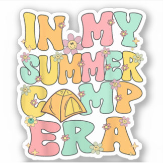 In My Summer Camp Era Retro Groovy Summer Camp Sticker