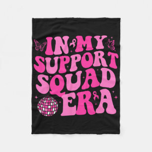 In My Support Squad Era Groovy Breast Cancer Aware Fleece Blanket