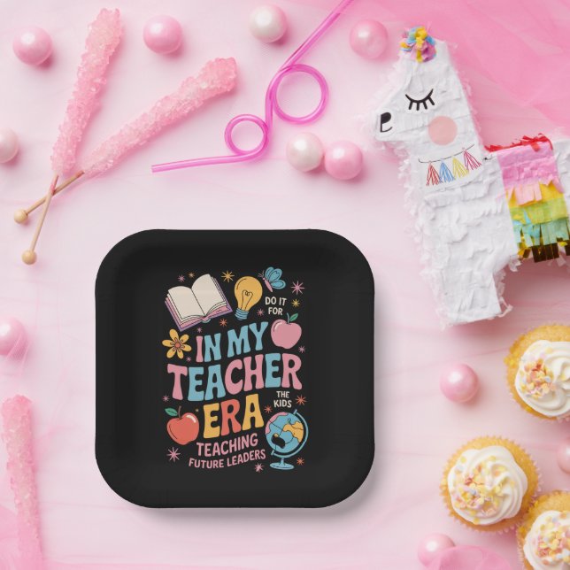 In My Teacher Era Back to School Kindergarten Paper Plates (Party)